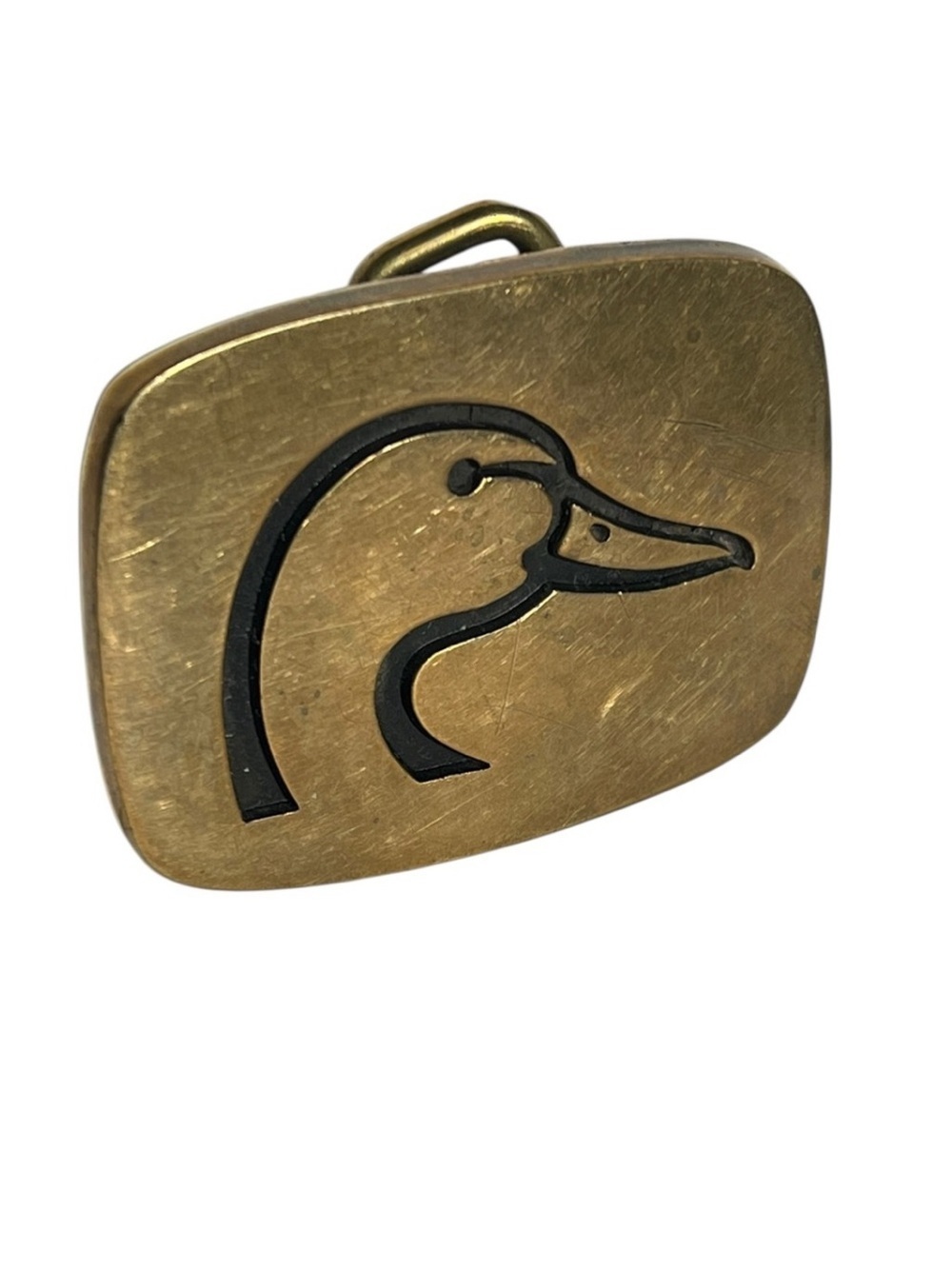 RARE Vintage 1970s BTS Solid Brass Duck Mallard Belt Buckle